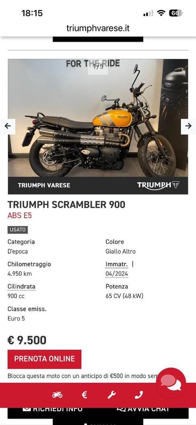 Triumph Scrambler 900 (2023 - 25) usata