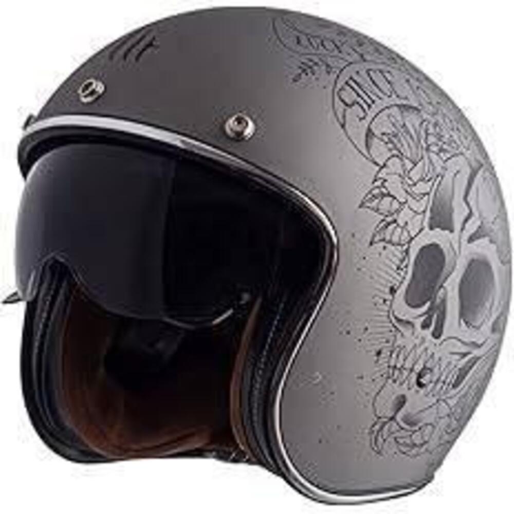 Casco jet Mt Helmets Le Mans 2 SV S Skull Roses A2