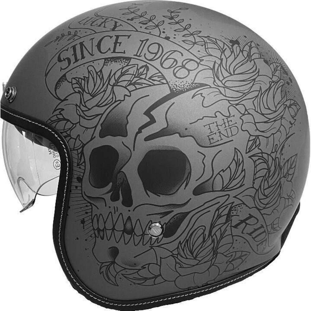 Casco jet Mt Helmets Le Mans 2 SV S Skull Roses A2 (4)