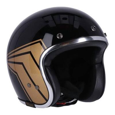 Casco Jet Roeg 13 and a half Nero lucido grafica o