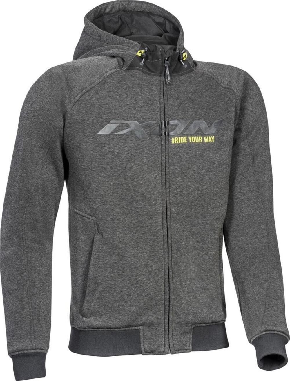 Felpa moto Ixon PALERMO antracite nero giallo