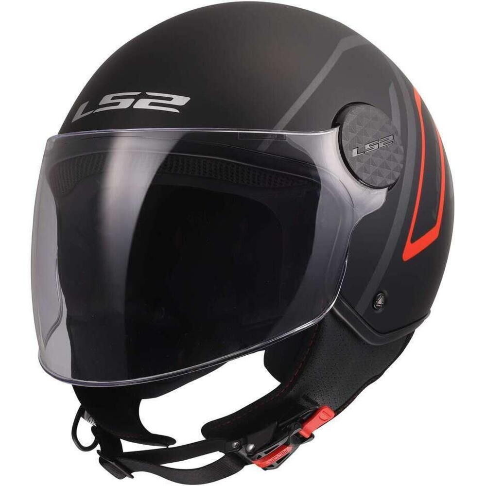 Casco Jet LS2 OF558 Sphere Lux II Minim Nero Rosso