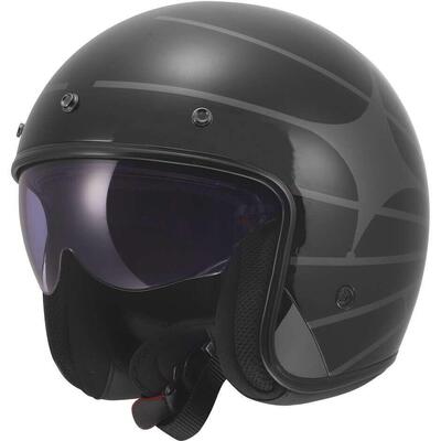 Casco Jet LS2 OF601 Bob II Cosmic Nero Grigio In F