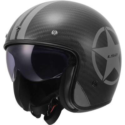 Casco Jet LS2 OF601 Bob II C Star Grigio In Carbon