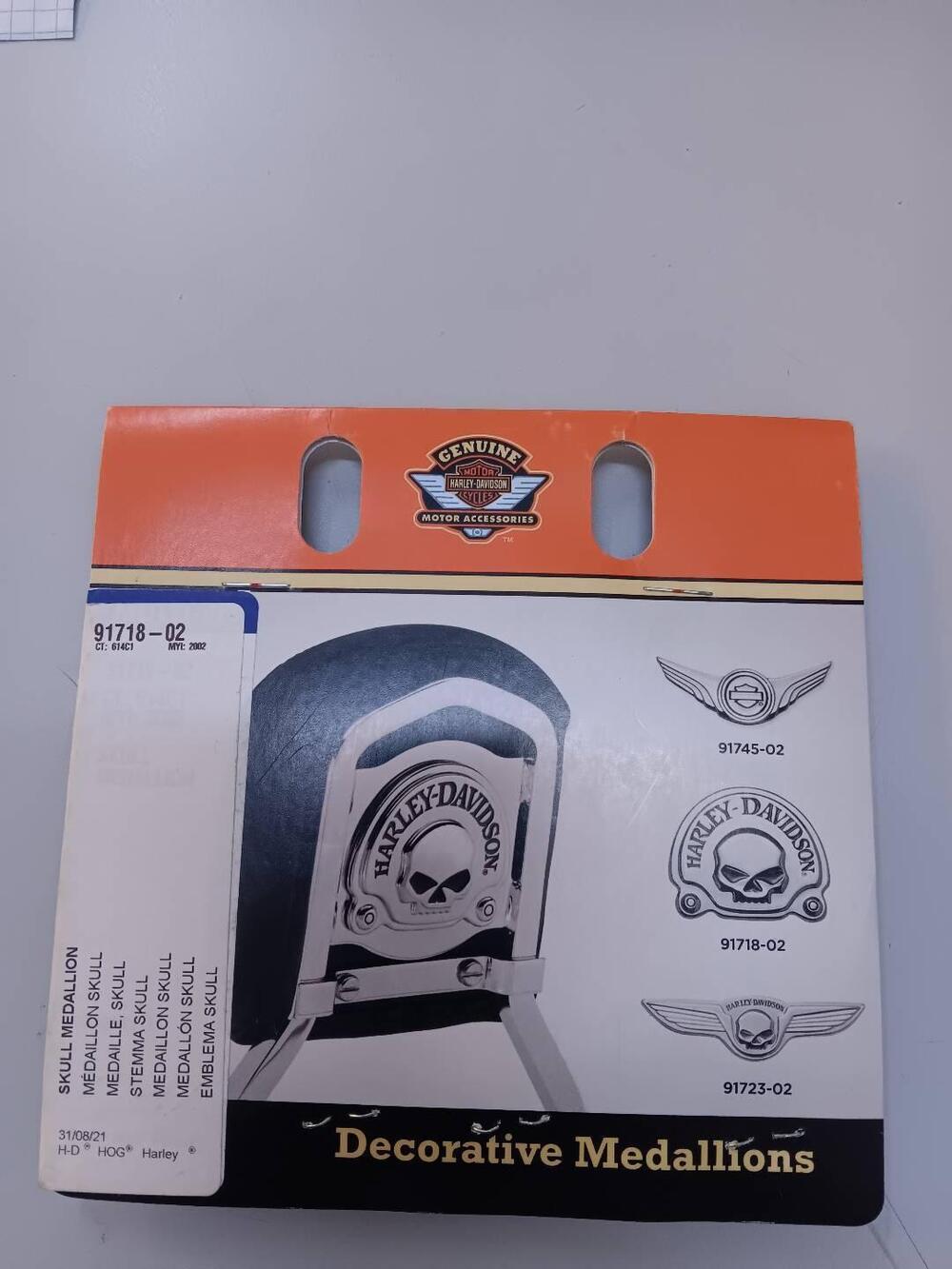 Medaglione cromato Emblema Skull Harley Davidson O Harley-Davidson (2)