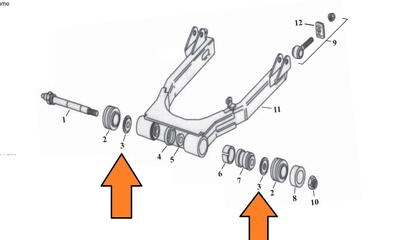 Distanziale forcellone per FXR dal 1982 al 1994 ri Zodiac