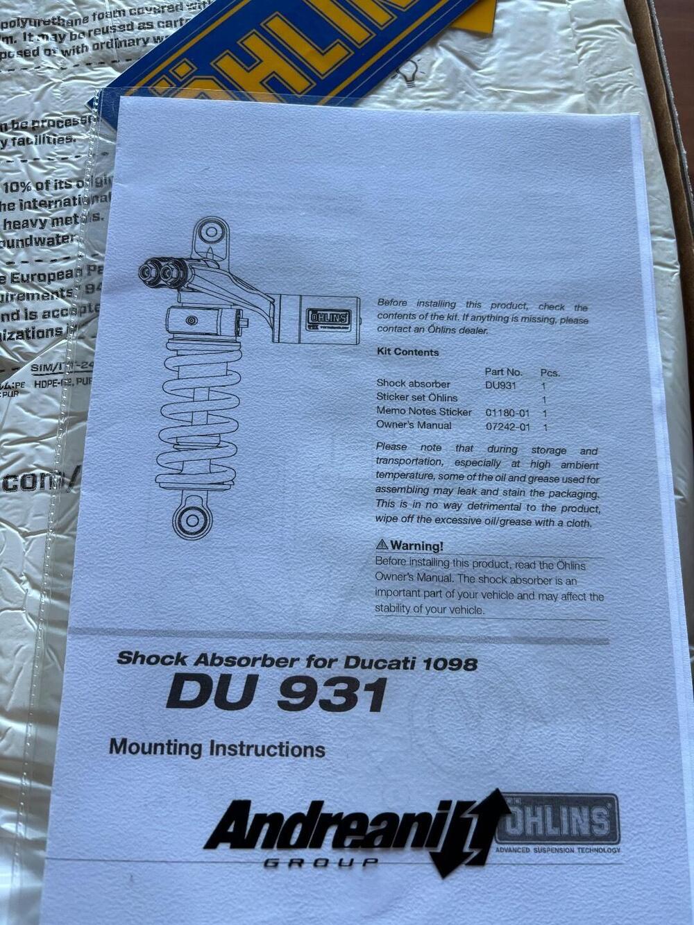 Mono ohlins ducati 1098/1198/848 Öhlins (6)