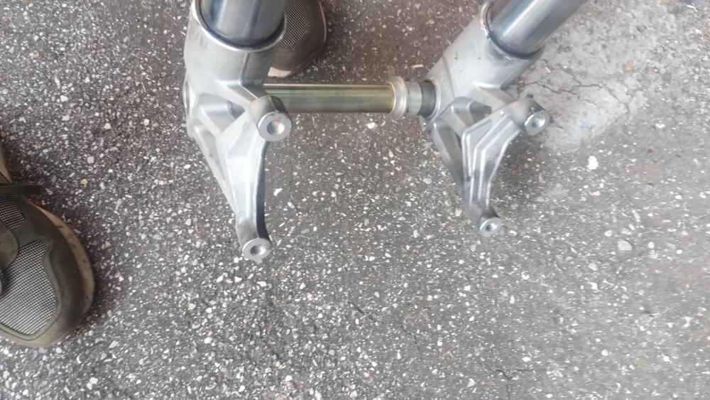 Gruppo Forcelle complete di trapezio e piastra sup Benelli (2)