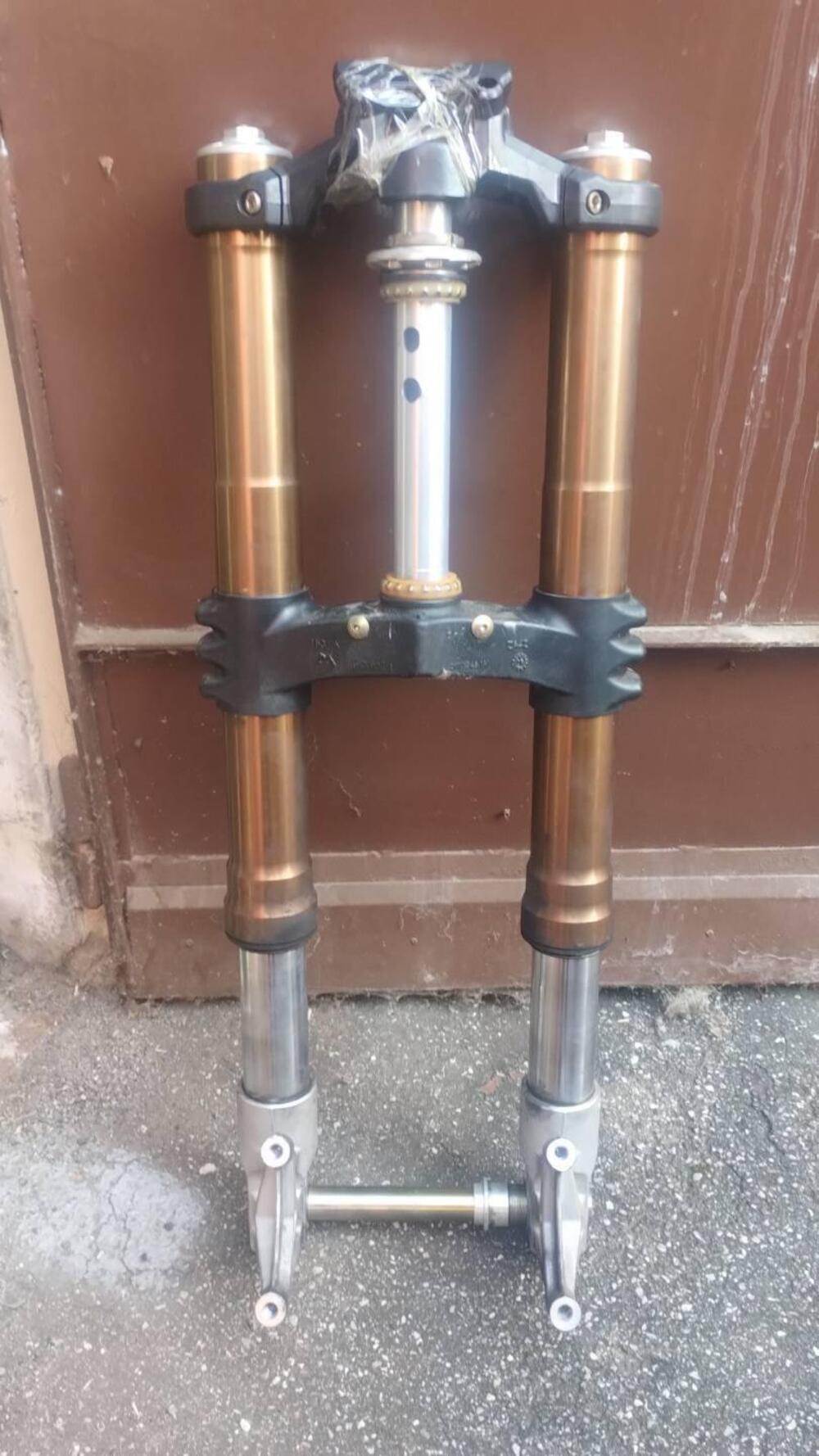 Gruppo Forcelle complete di trapezio e piastra sup Benelli (5)