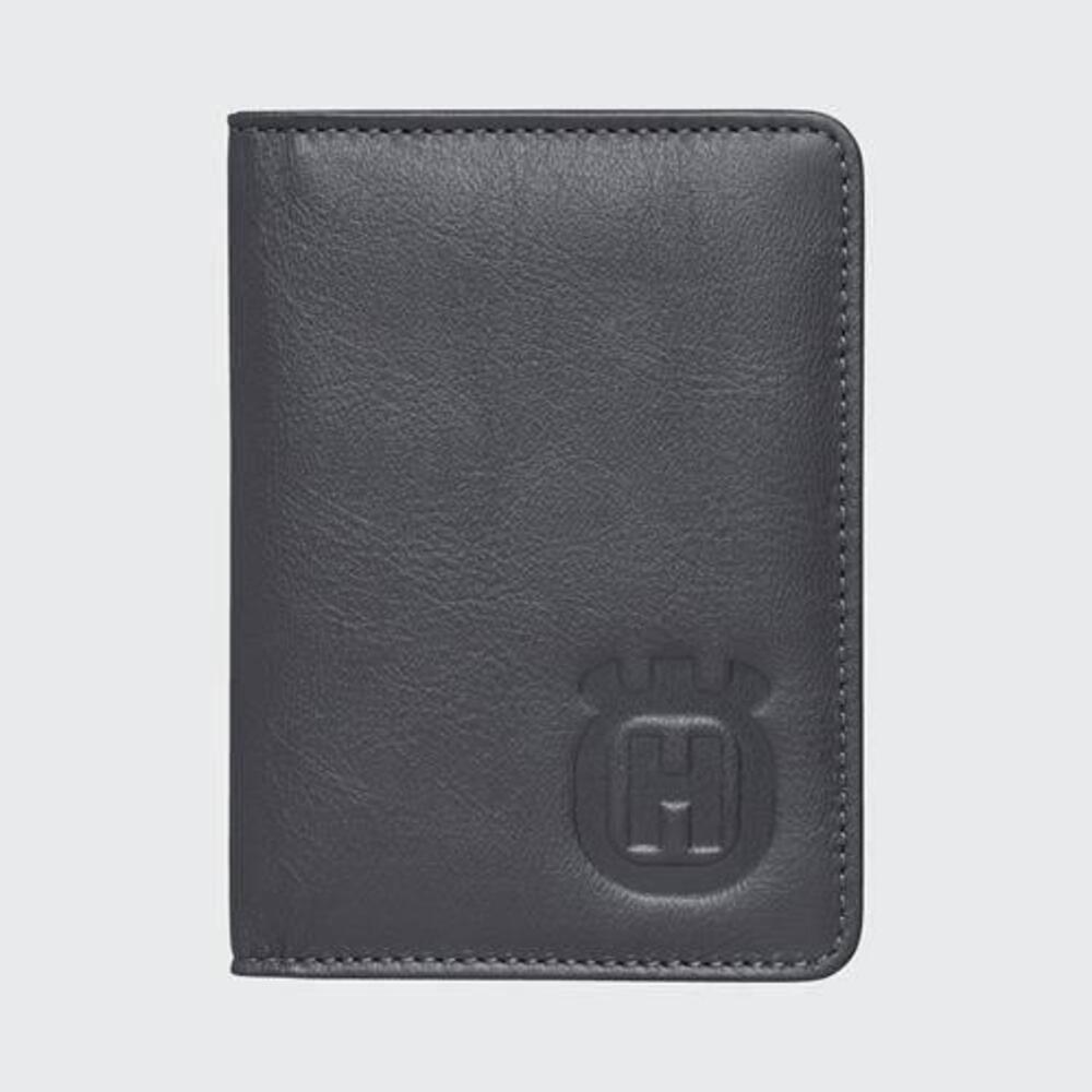 Porta carte di credito in pelle nero Husqvarna Cod