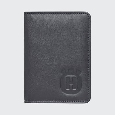 Porta carte di credito in pelle nero Husqvarna Cod