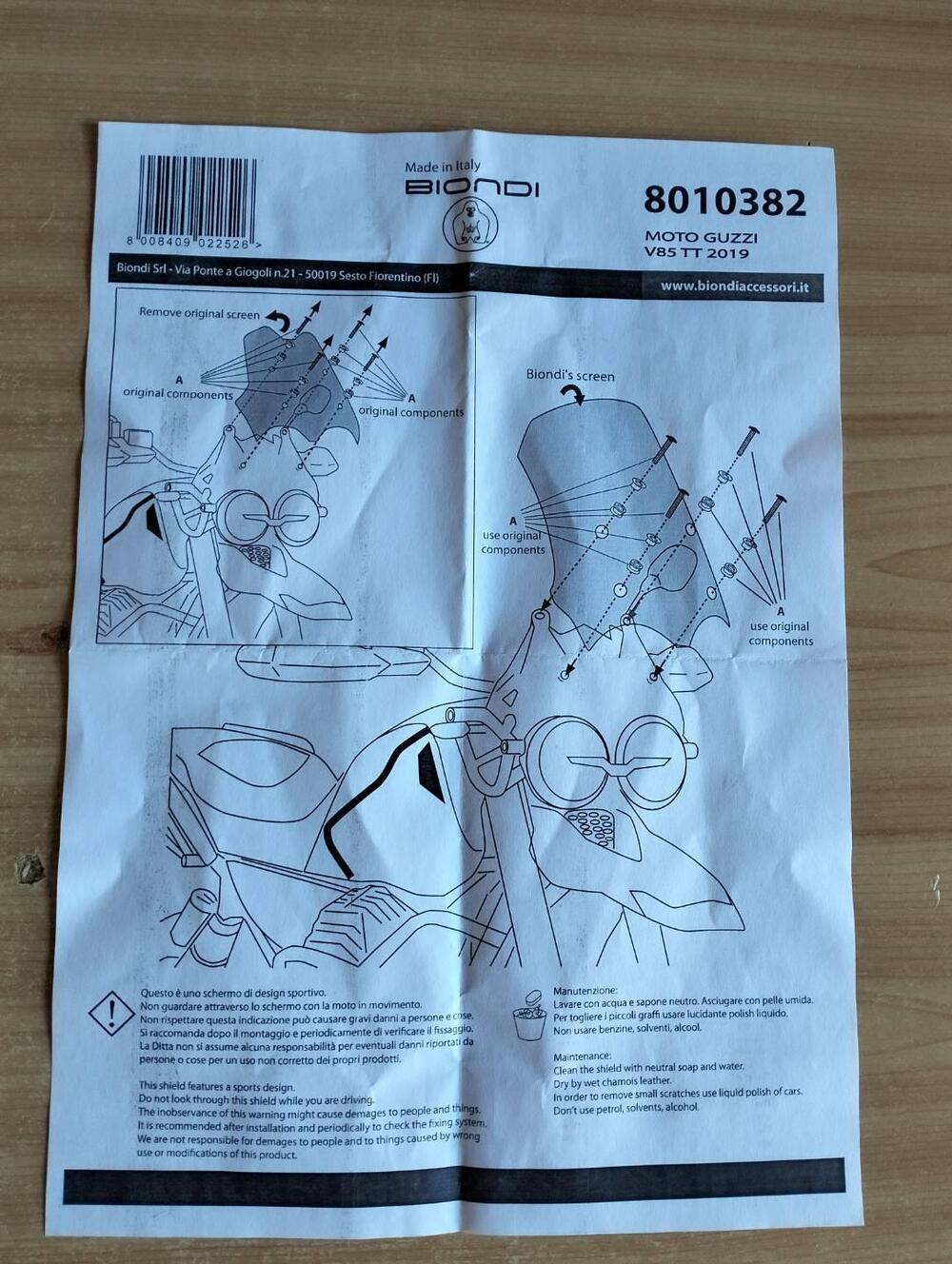 Plexiglass moto guzzi v85tt 2019 - giu2024 Biondi (3)