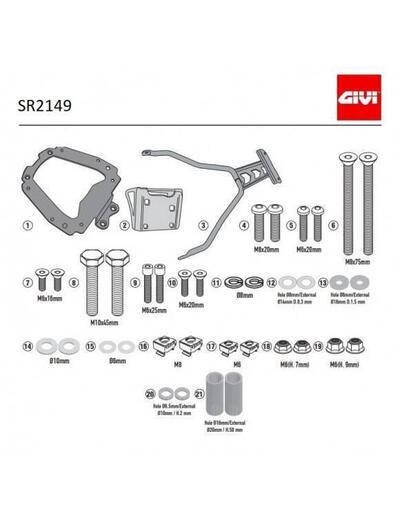 Portapacchi GIVI sr2149 bauletto Monokey/Monolock