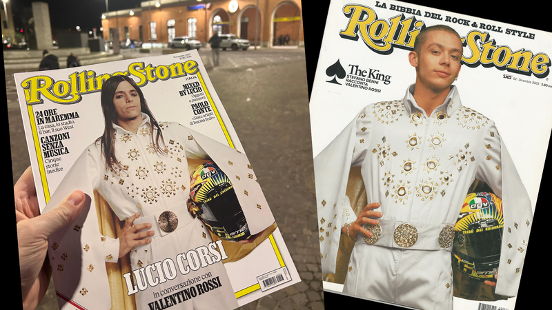 La copertina del 2025 è un omaggio a quella del 2003 (nota: oggi la rivista costa 9,90 euro mentre prima 2,90)