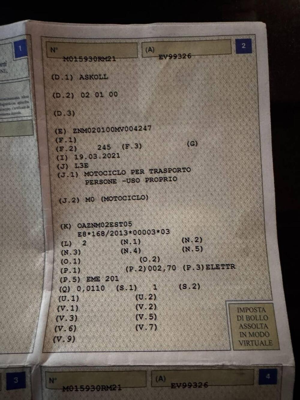 Askoll eS Pro 70 (2019 - 22)
