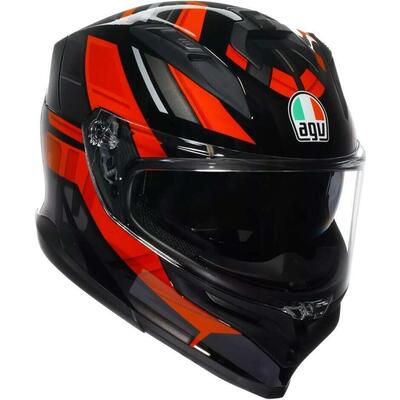 Casco Integrale AGV K7 Taurax Nero Rosso In Fibra