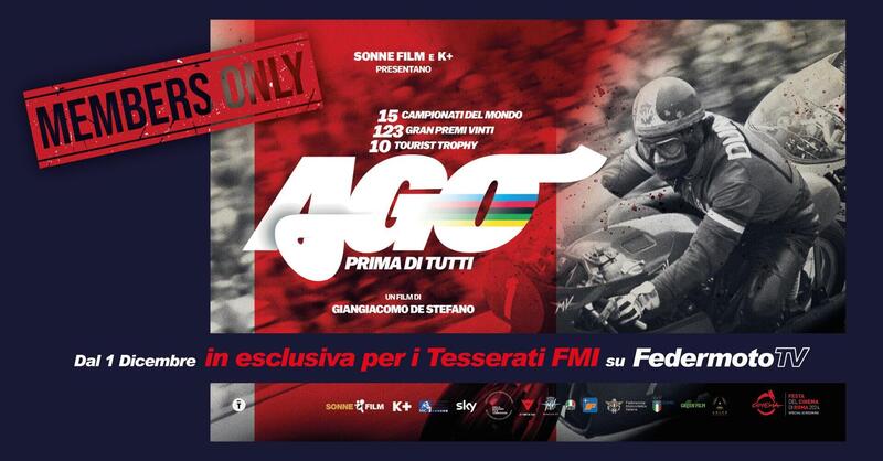 &quot;Ago prima di tutti&quot; arriva in streaming: il film su Giacomo Agostini esclusiva FedermotoTV