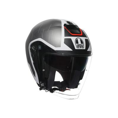 Casco Jet AGV Irides Trieste Nero Bianco Rosso