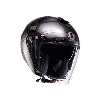 Casco Jet AGV Irides Zagabria Grigio Opaco Rosso