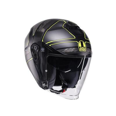 Casco Jet AGV Irides Zagabria Grigio Opaco Giallo