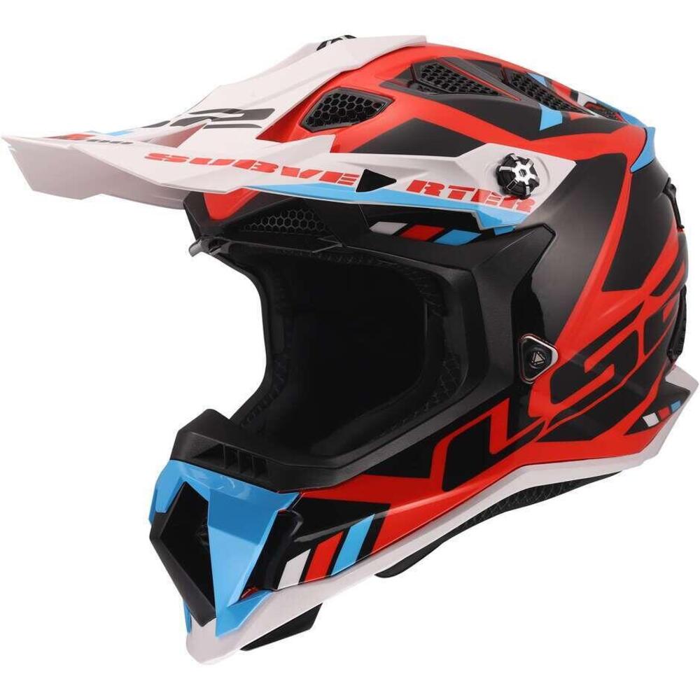 Casco Cross LS2 MX700 Subverter Stomp Bianco Blu R