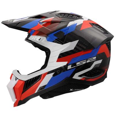 Casco Cross LS2 MX703 X-Force Phantom Bianco Blu R