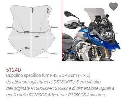 Cupolino Fum&egrave; BMW R 1200GS - R 1250GS Givi