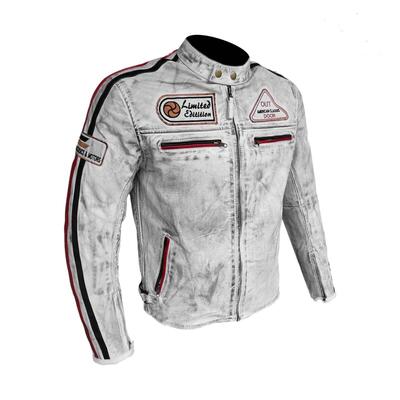 Giubotto Moto In Vera Pelle Caf&egrave; Race Vintage S-Techmoto