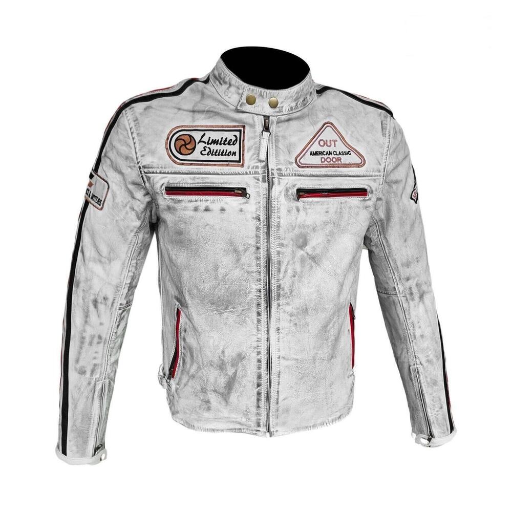 Giubotto Moto In Vera Pelle Cafè Race Vintage S-Techmoto (2)