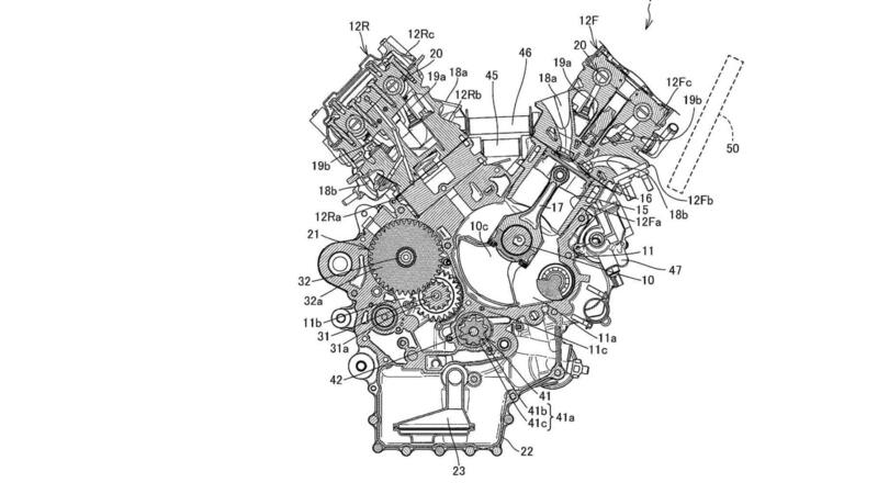 Honda: Un brevetto svela un nuovo motore V4 con dettagli interessanti.