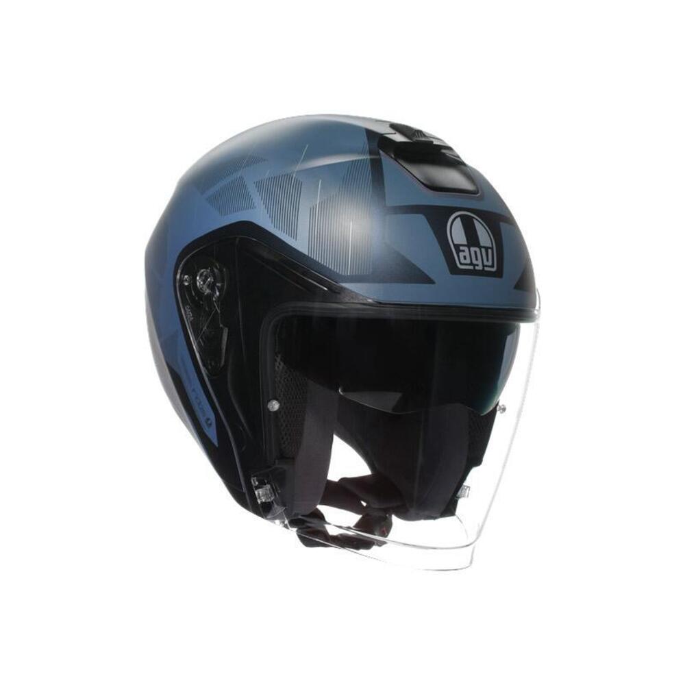 Casco Jet AGV Irides Trieste Blu Opaco Grigio