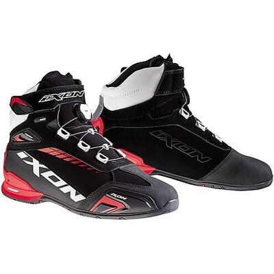 Scarpe moto Ixon BULL WP nero bianco rosso