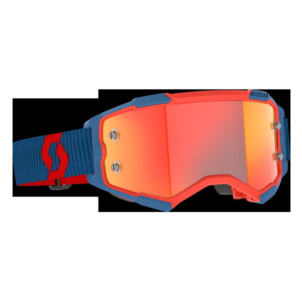 Occhiali cross Scott Fury Blu Rosso lente arancion
