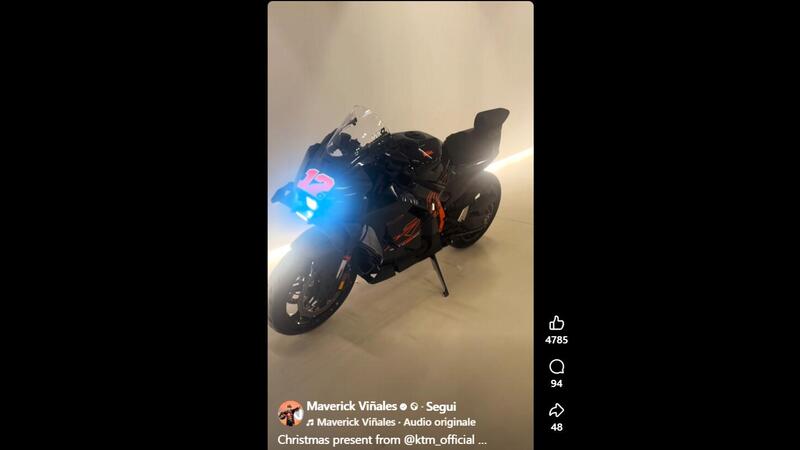 MotoGP 2025. Ecco il regalo di Natale della KTM per Maverick Vi&ntilde;ales 