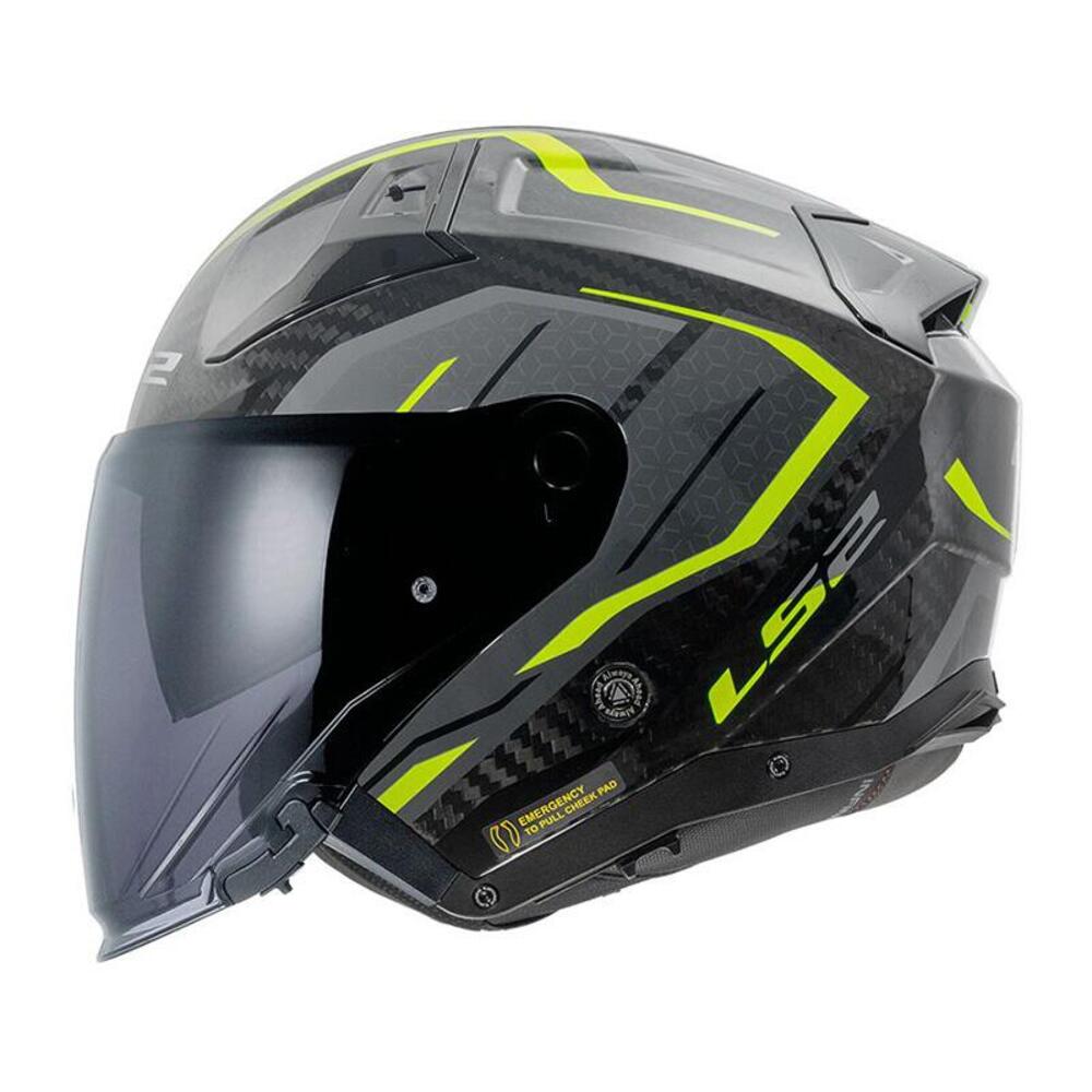casco jet LS2 Infinity 2 in carbonio giallo