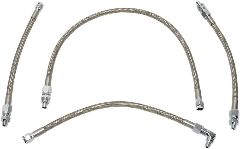 Kit tubi olio in treccia inox per Softail dal 1992 Drag Specialties