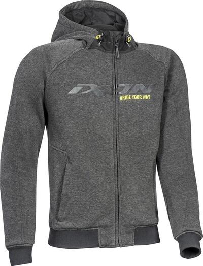 Felpa moto Ixon PALERMO antracite nero giallo