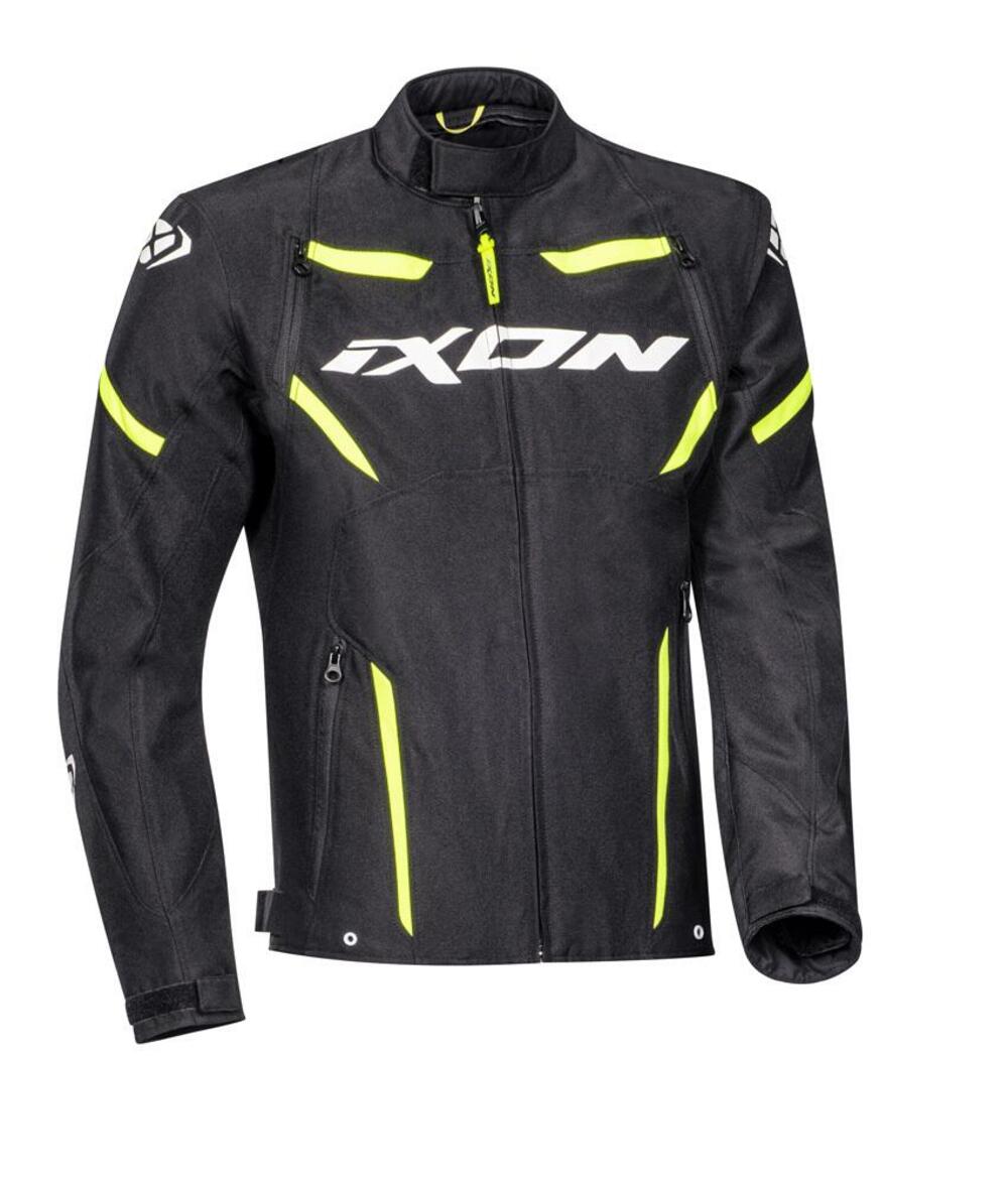 Giacca moto Ixon STRIKER Nero Bianco Giallo Fluo