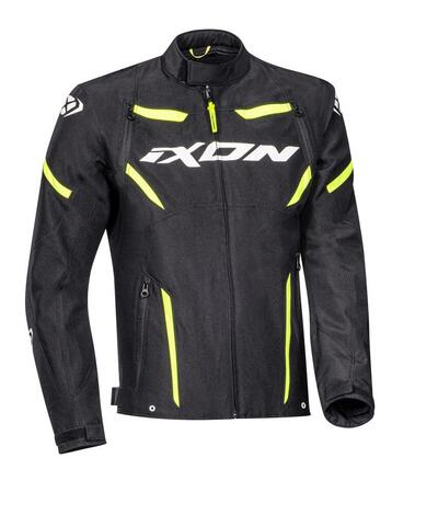 Giacca moto Ixon STRIKER Nero Bianco Giallo Fluo