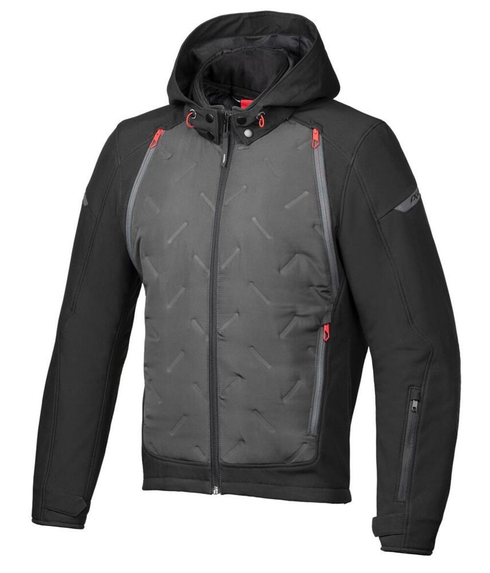 Giacca moto Ixon Fary Nero Antracite Rosso