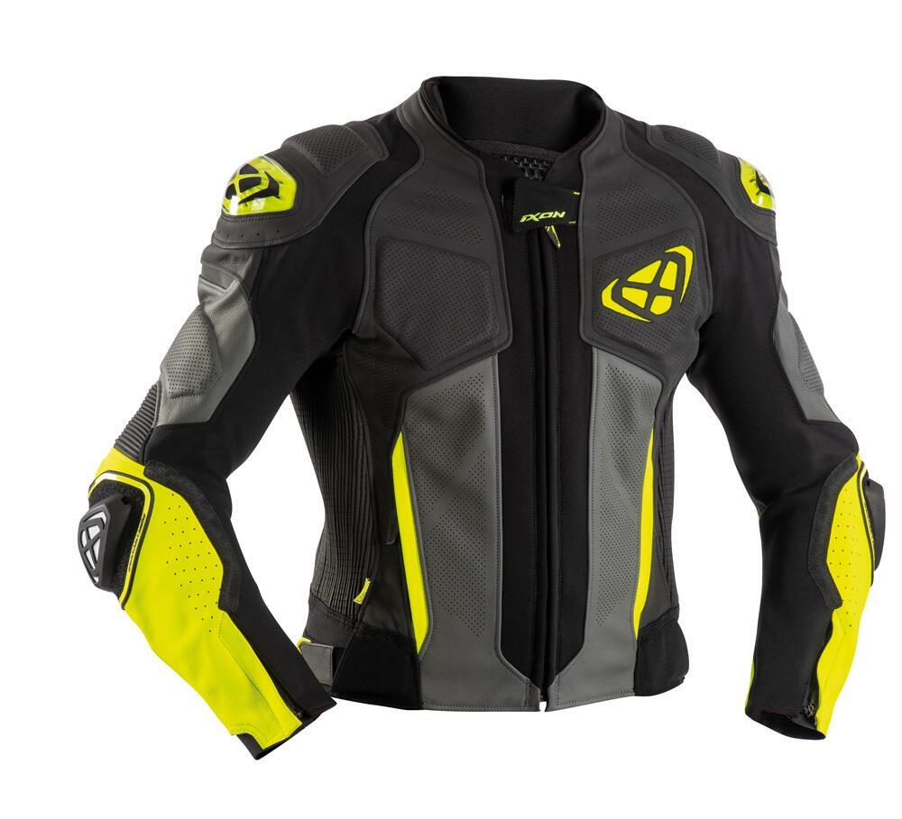 Giacca moto pelle Ixon VENDETTA EVO Nero Antracite