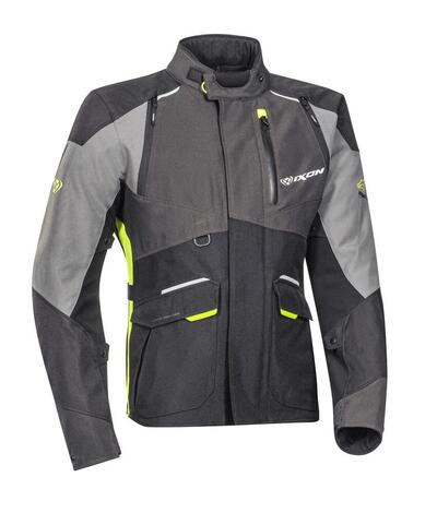 Giacca moto Ixon BALDER 3 strati Nero Grigio Giall
