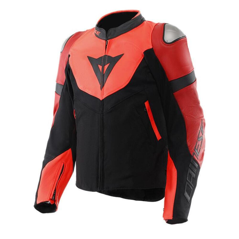 Giacca Moto Pelle Dainese Iperattiva Rosso