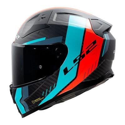 casco integrale LS2 Vector 2 in fibra rosso cyan o