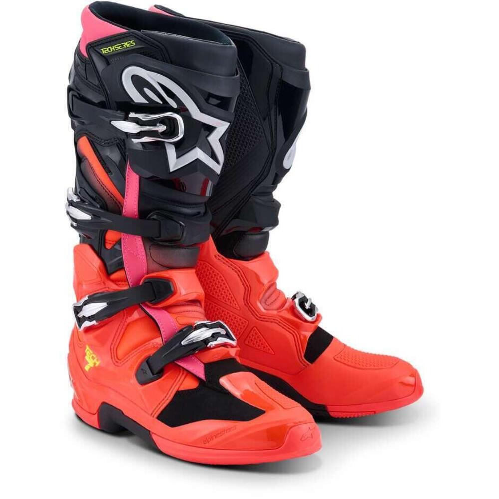 Stivali Cross Alpinestars Tech 7 Nero Rosso Fluo R