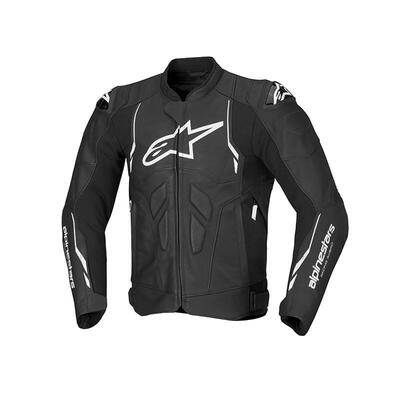 Giacca Moto Pelle Alpinestars Dusk Nero Bianco