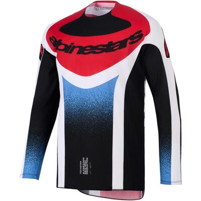 Maglia Cross Alpinestars Techstar Knif Nero Bianco