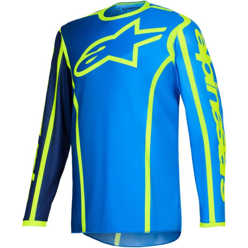 Maglia Cross Alpinestars Fluid Apex Blu Giallo Flu
