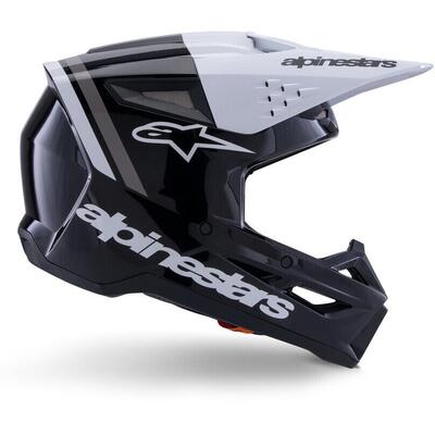 Casco Cross Alpinestars SM3 Radium Nero Bianco Gri
