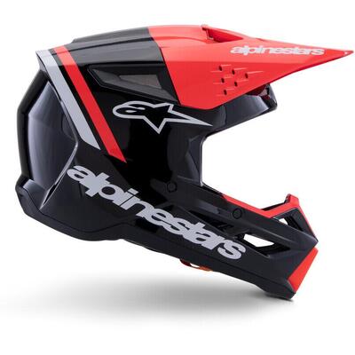 Casco Cross Alpinestars SM3 Radium Nero Rosso Fluo